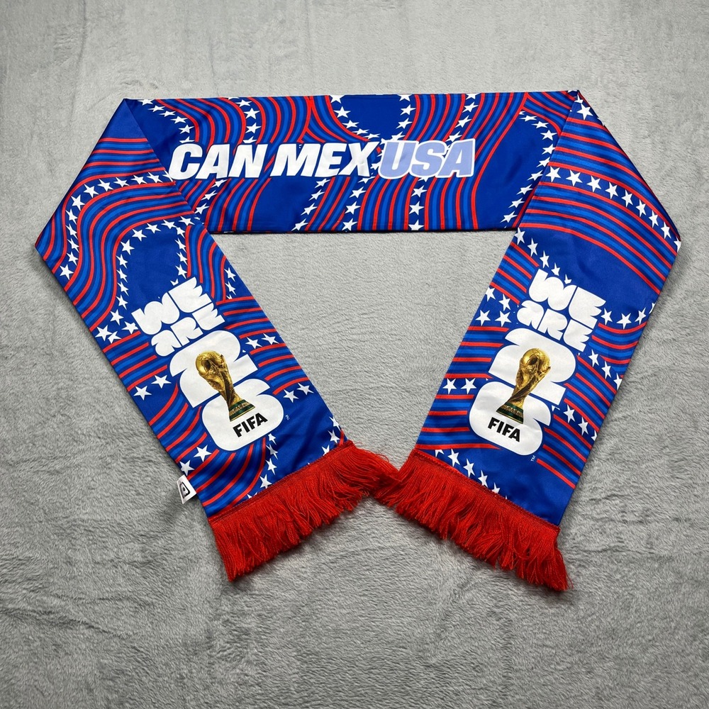 FIFA World Cup 2026 Scarf Blue Red We Are 26 Canada Mexico USA Soccer
